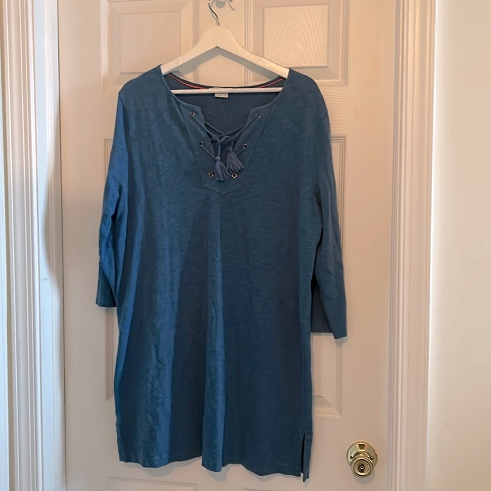 Cobalt blue Boden cotten tunic shirt/dress. Size 14 or Large